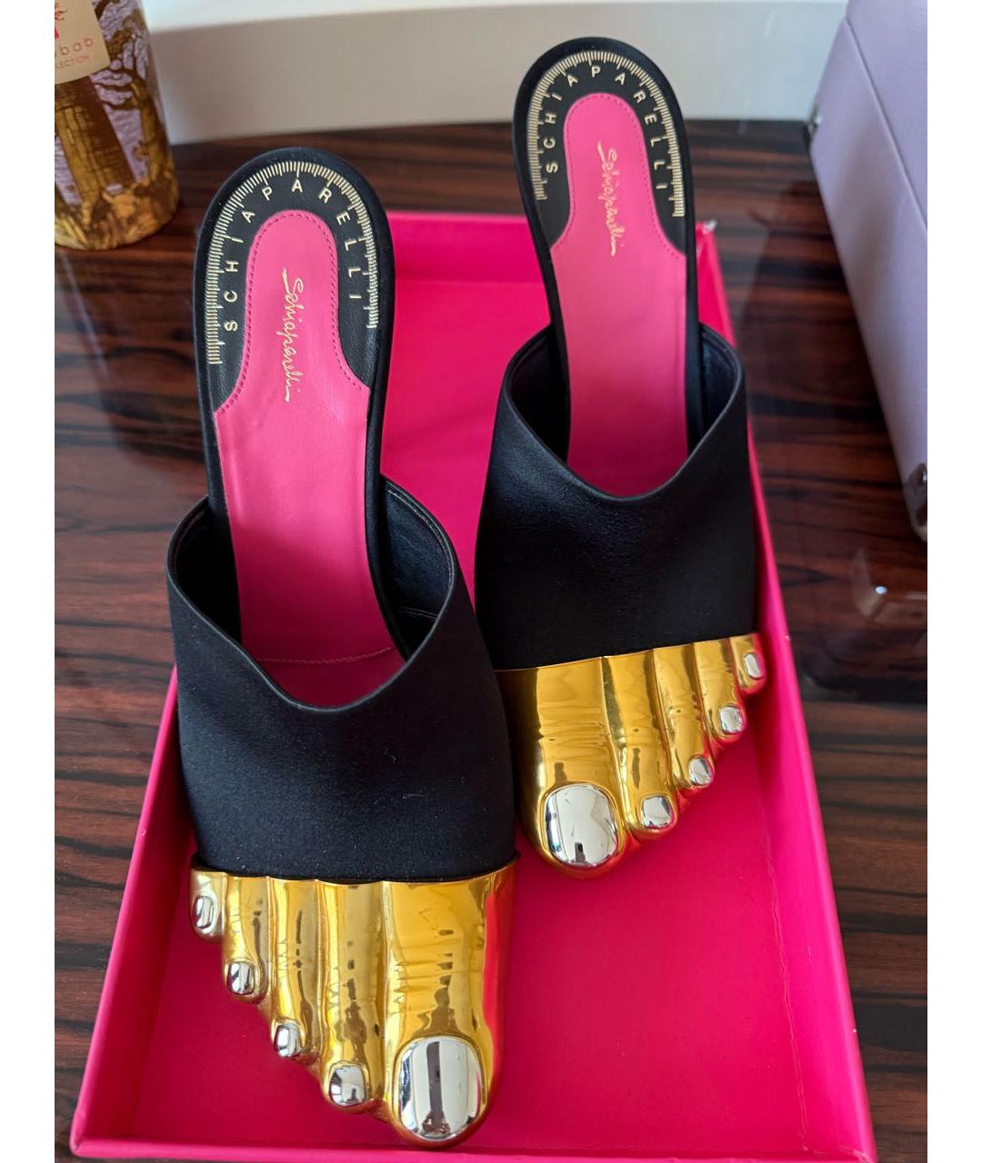 SCHIAPARELLI Черные текстильные сабо, фото 2