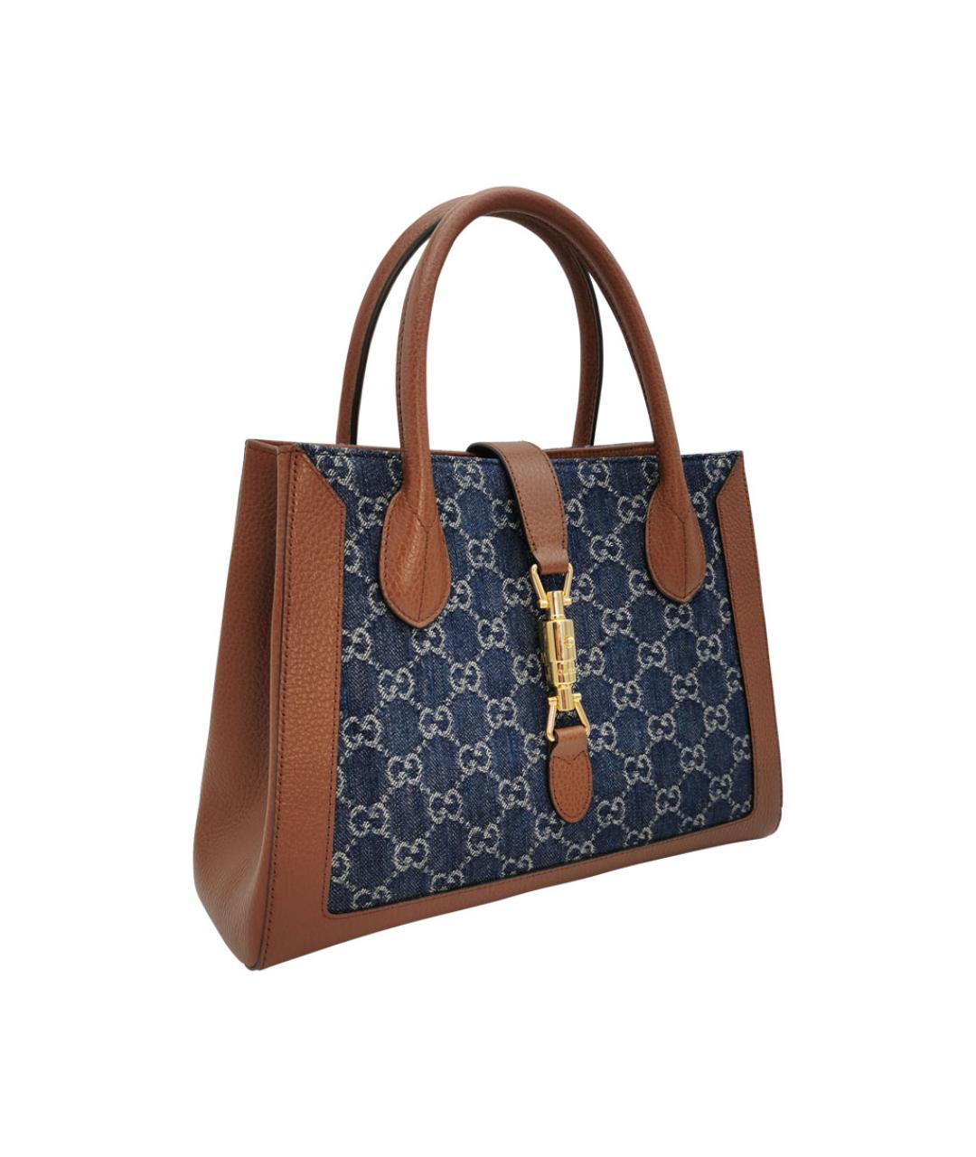 GUCCI Темно-синяя кожаная сумка тоут, фото 2