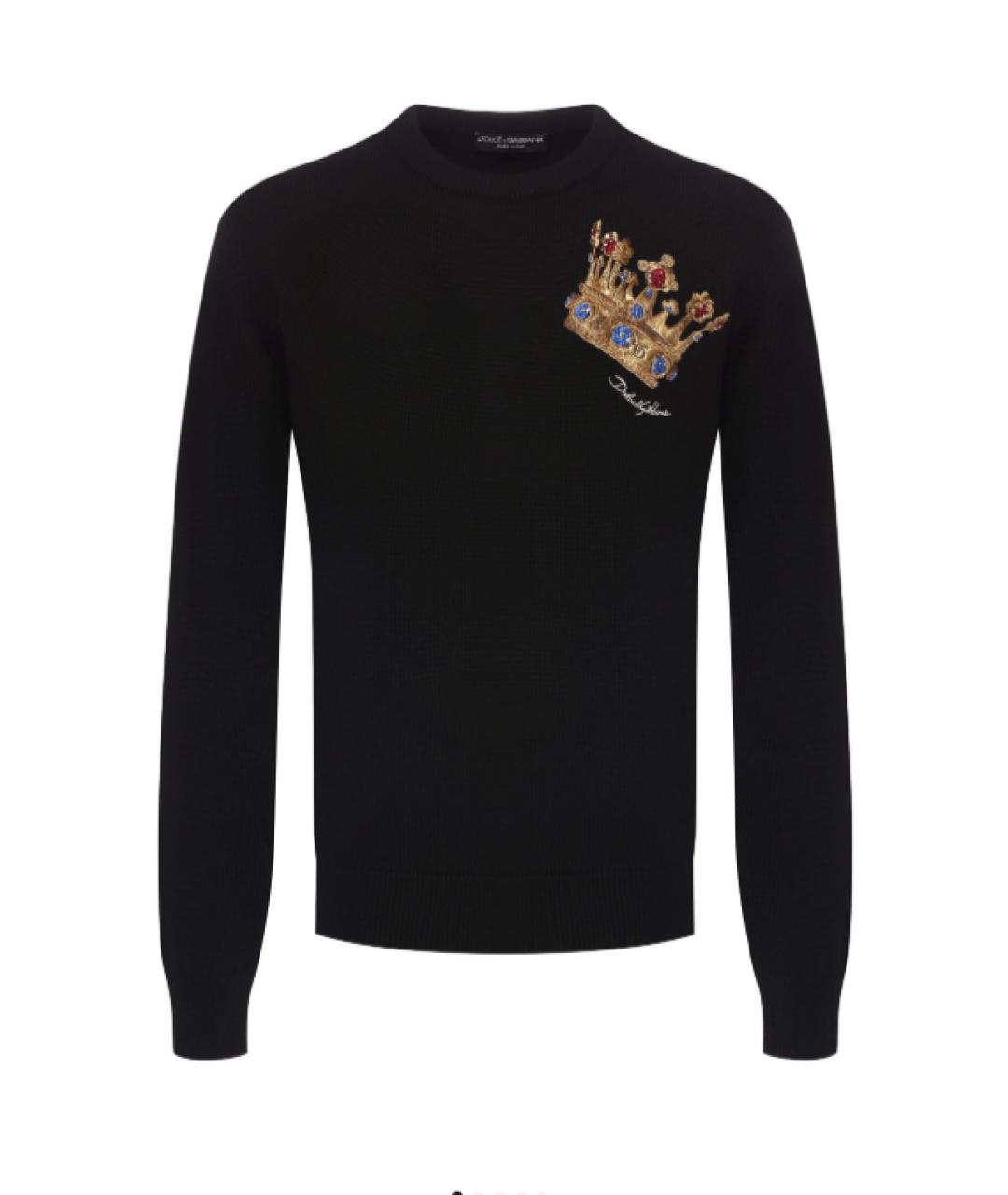 DOLCE&GABBANA Черный шерстяной джемпер / свитер, фото 1
