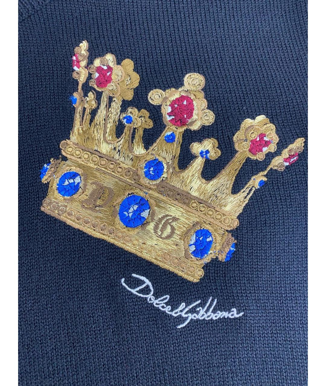 DOLCE&GABBANA Черный шерстяной джемпер / свитер, фото 5
