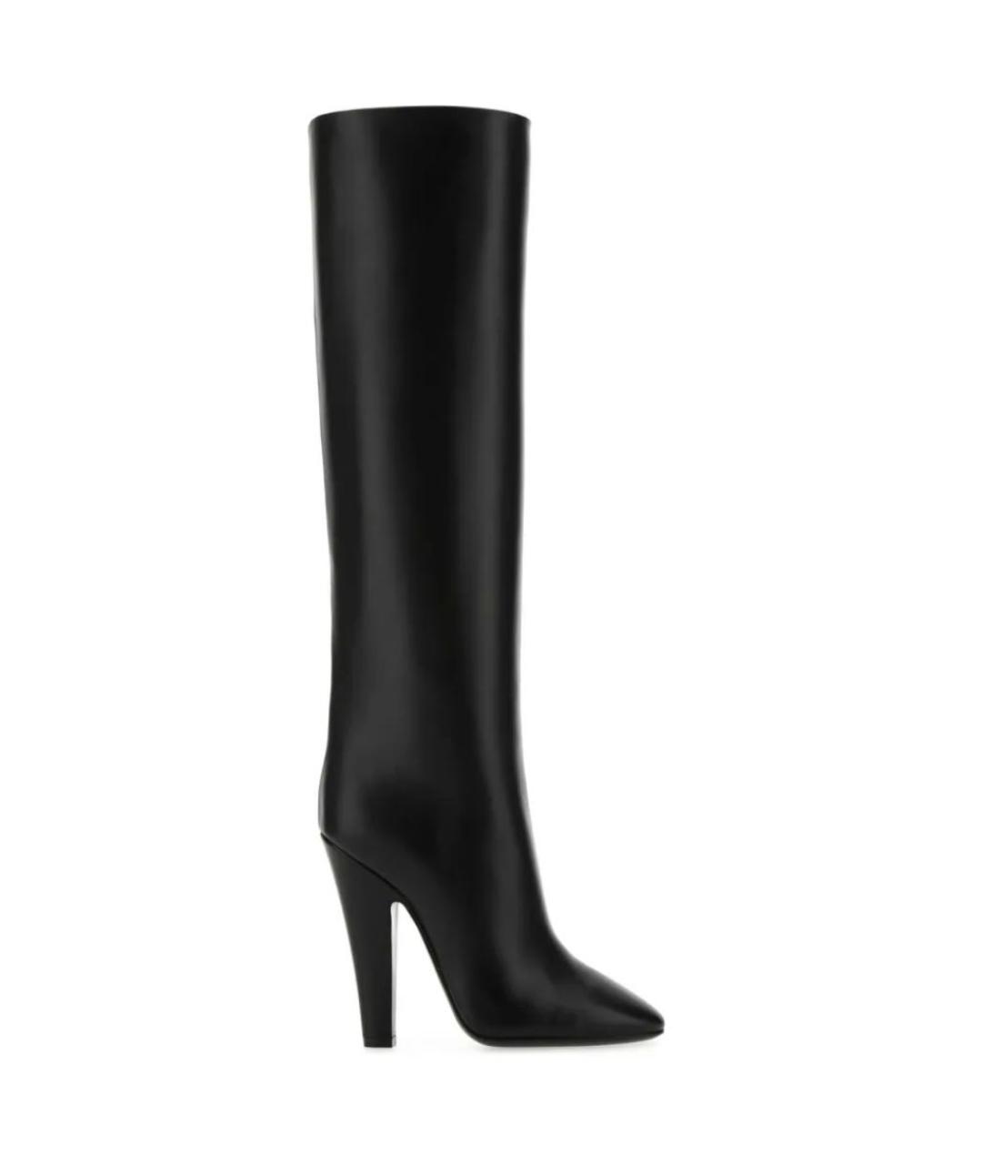 SAINT LAURENT Черные кожаные сапоги, фото 1