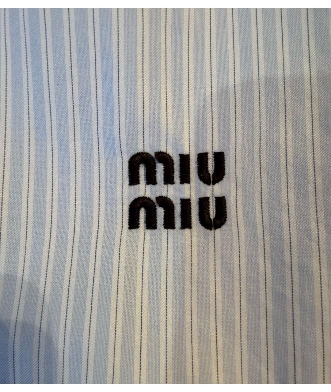 MIU MIU Голубая хлопковая рубашка, фото 4