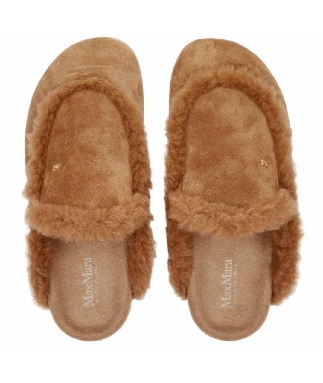 MAX MARA Бежевые замшевые сабо, фото 3