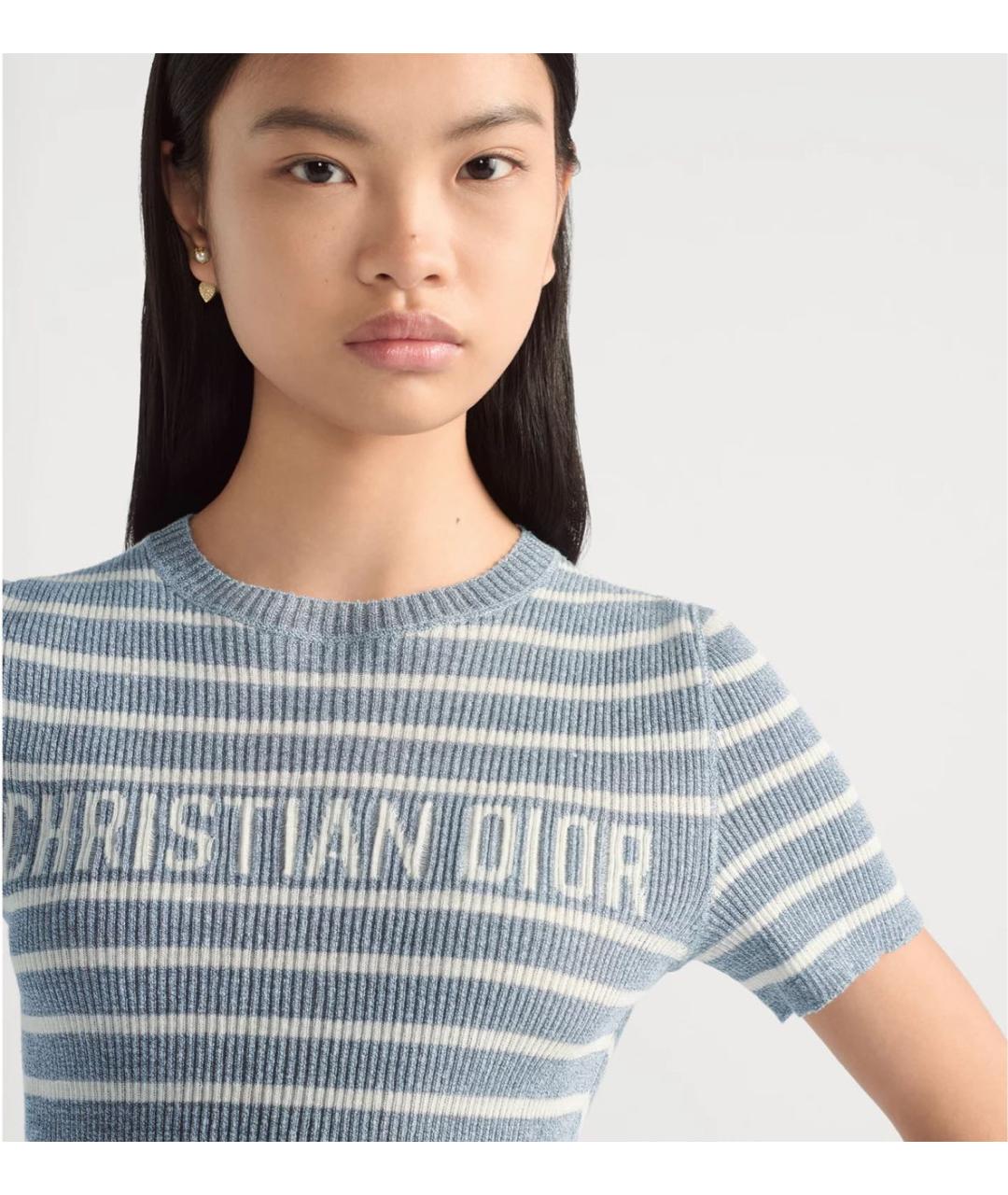 CHRISTIAN DIOR Голубой джемпер / свитер, фото 3