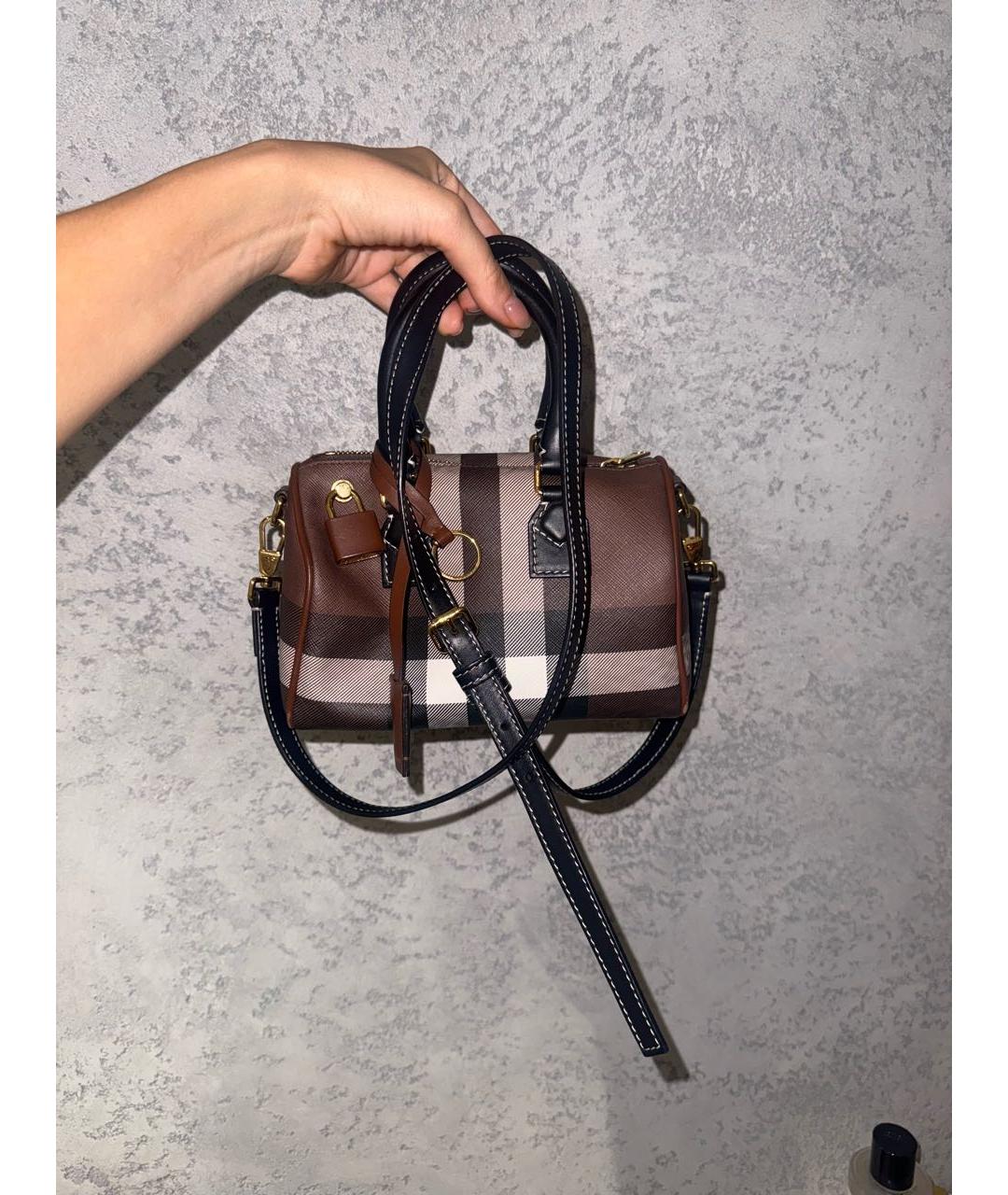 BURBERRY Коричневая сумка с короткими ручками, фото 4