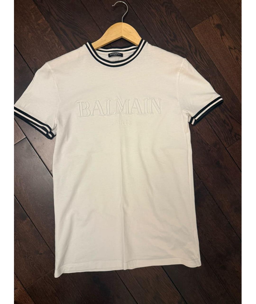 BALMAIN Белая хлопковая футболка, фото 4