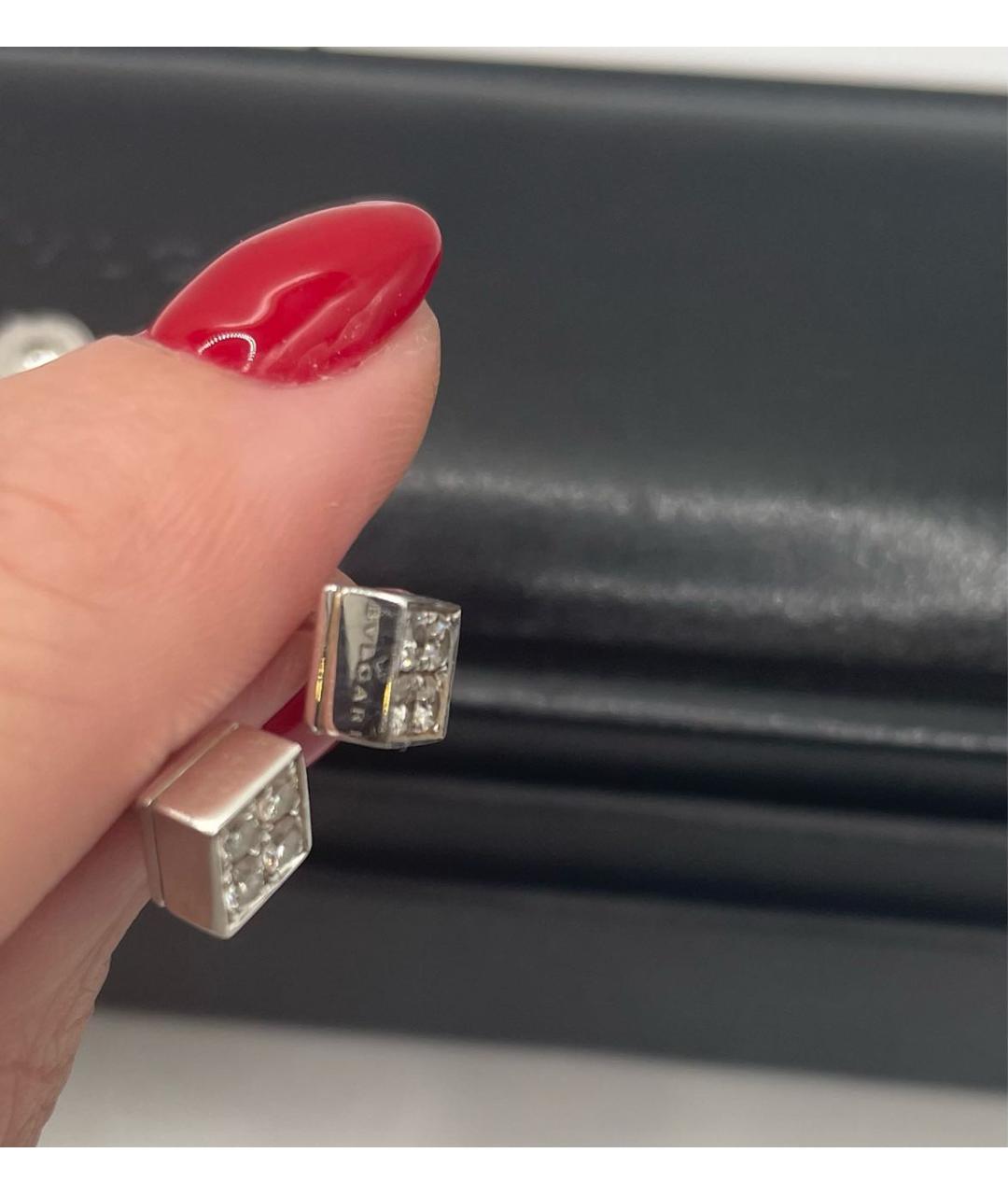 BVLGARI Серебряные серьги из белого золота, фото 5