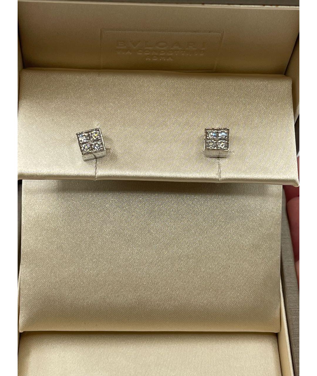 BVLGARI Серебряные серьги из белого золота, фото 3