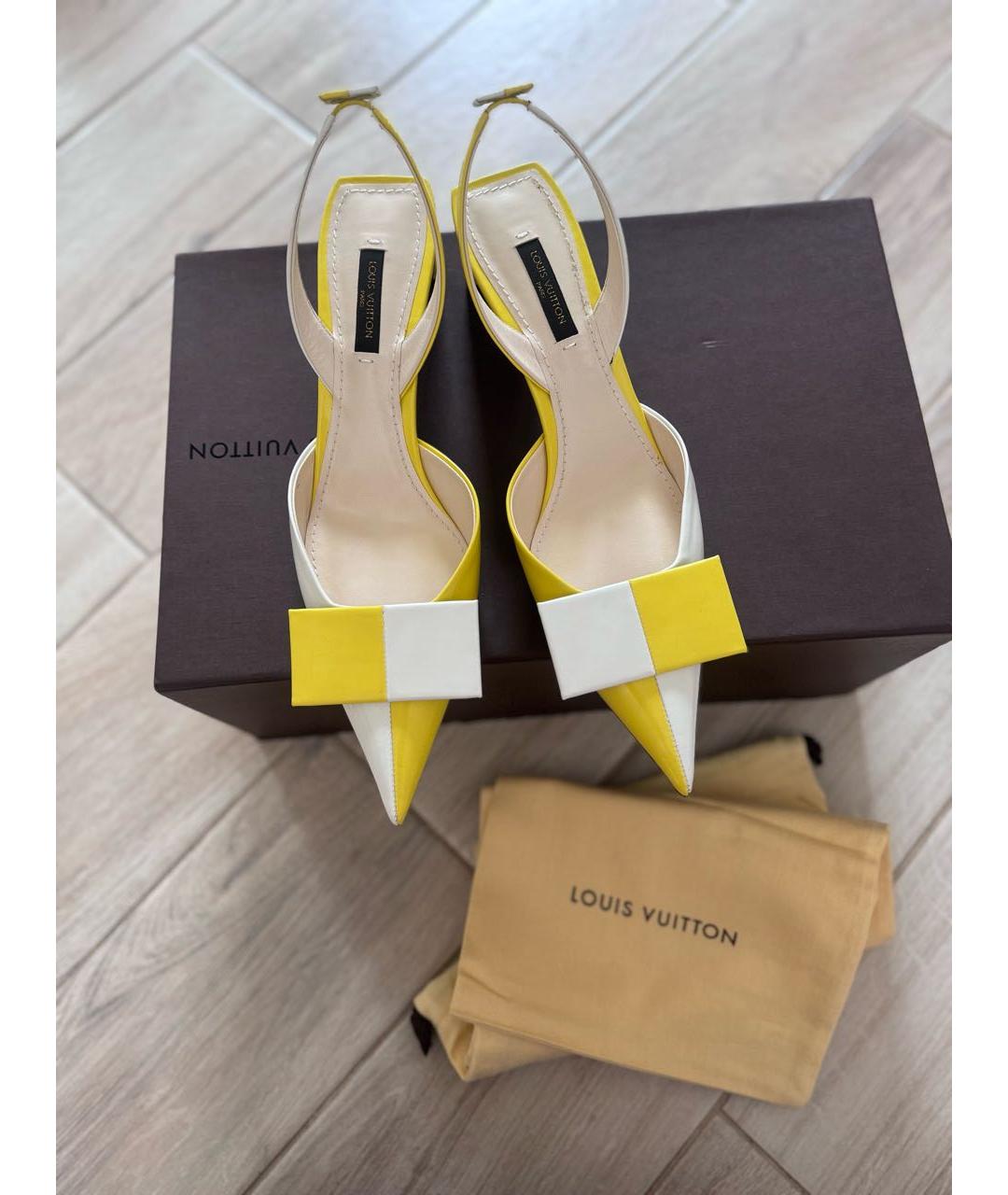 LOUIS VUITTON Желтые кожаные туфли, фото 3