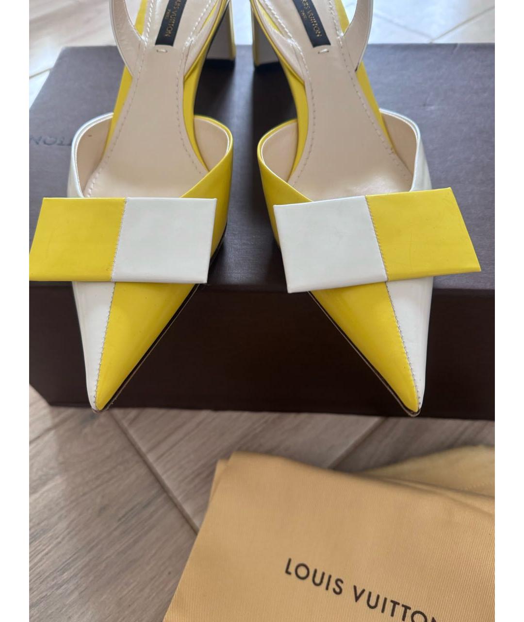 LOUIS VUITTON Желтые кожаные туфли, фото 2