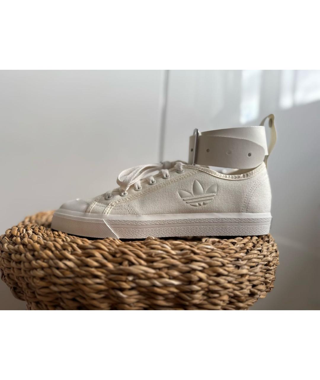 ADIDAS X RAF SIMONS Белые текстильные низкие кроссовки / кеды, фото 4