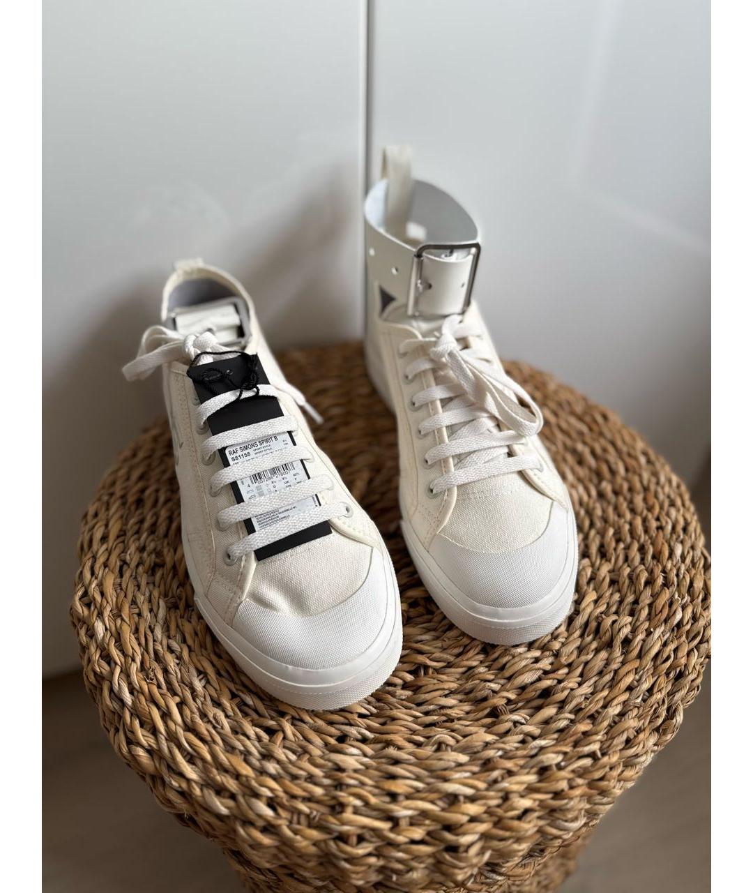 ADIDAS X RAF SIMONS Белые текстильные низкие кроссовки / кеды, фото 9