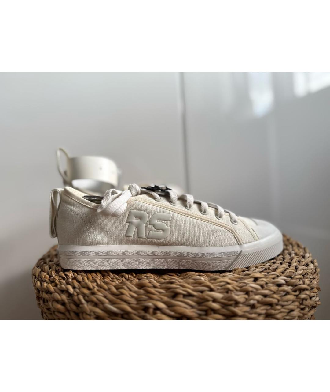 ADIDAS X RAF SIMONS Белые текстильные низкие кроссовки / кеды, фото 7