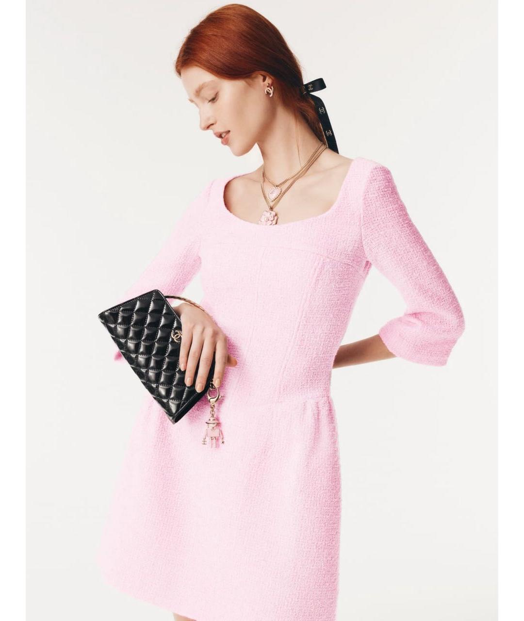 CHANEL Розовые металлические серьги, фото 3