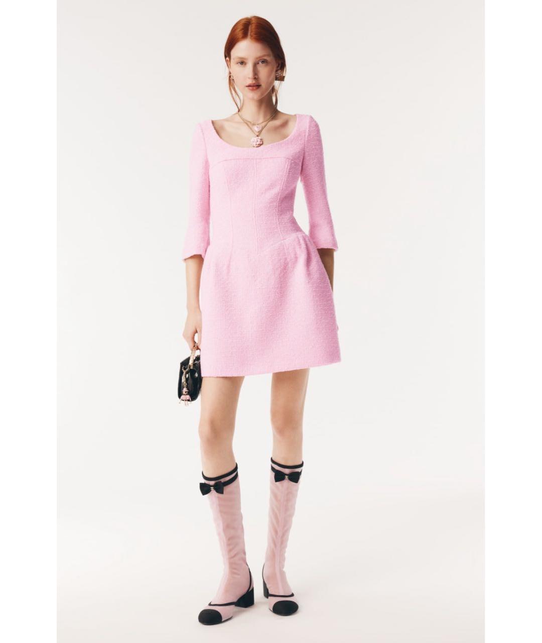 CHANEL Розовые металлические серьги, фото 2
