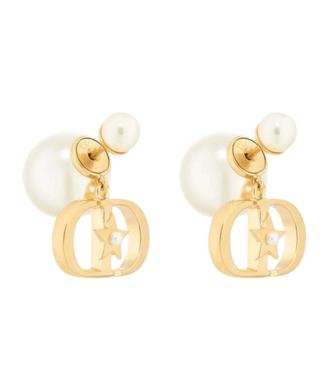 CHRISTIAN DIOR Золотые металлические серьги, фото 1