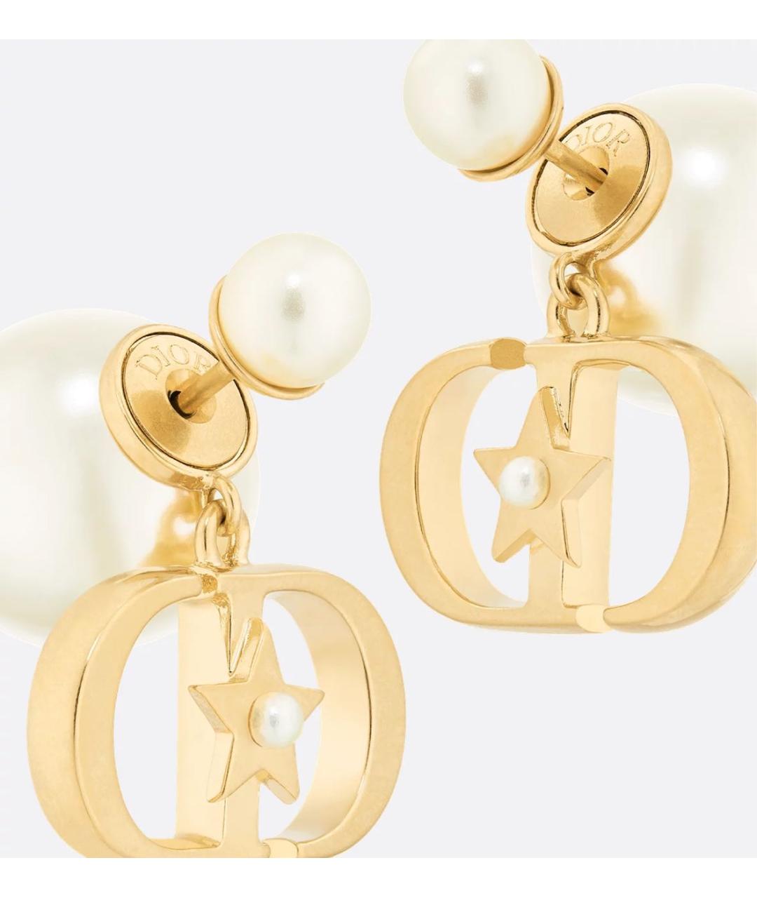 CHRISTIAN DIOR Золотые металлические серьги, фото 2