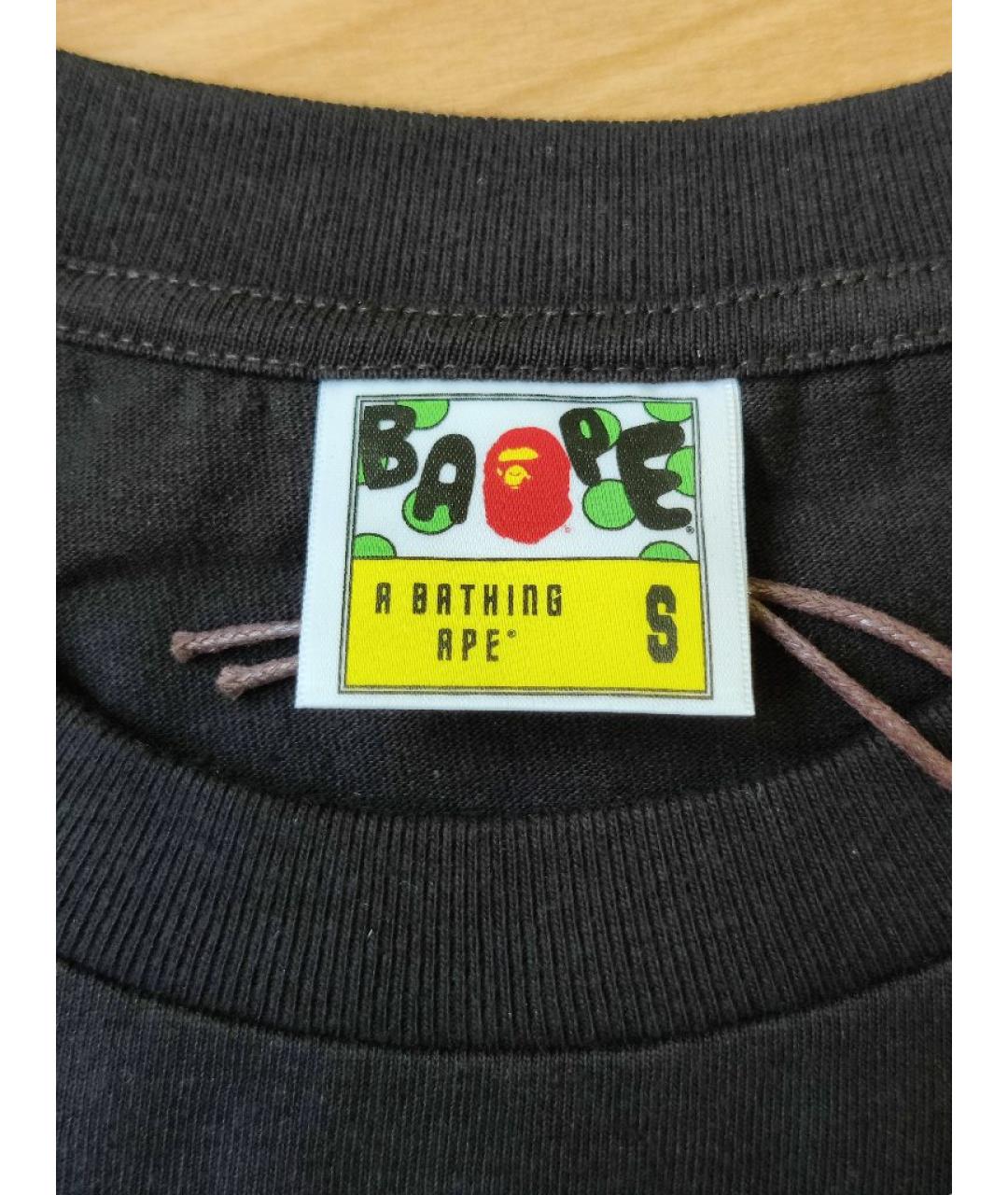 A BATHING APE Черная хлопковая футболка, фото 2