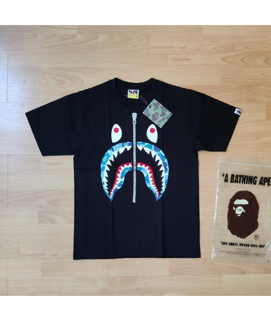 A BATHING APE Черная хлопковая футболка, фото 6
