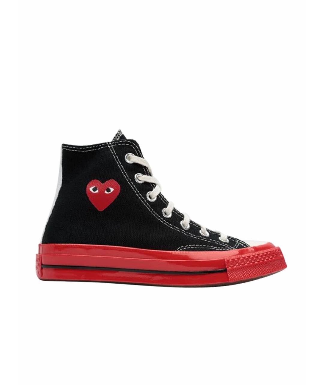 COMME DES GARÇONS PLAY Черные текстильные кеды, фото 1