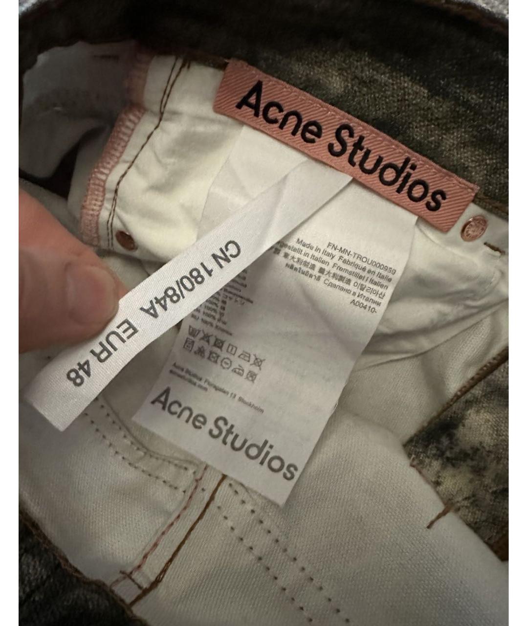 ACNE STUDIOS Бежевые хлопковые прямые джинсы, фото 5
