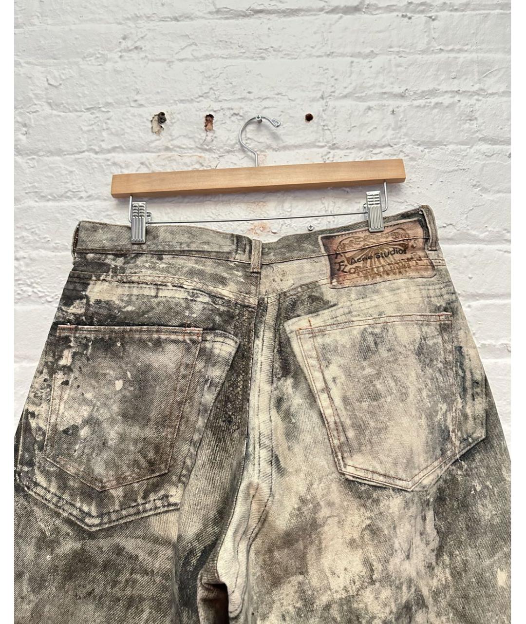 ACNE STUDIOS Бежевые хлопковые прямые джинсы, фото 9