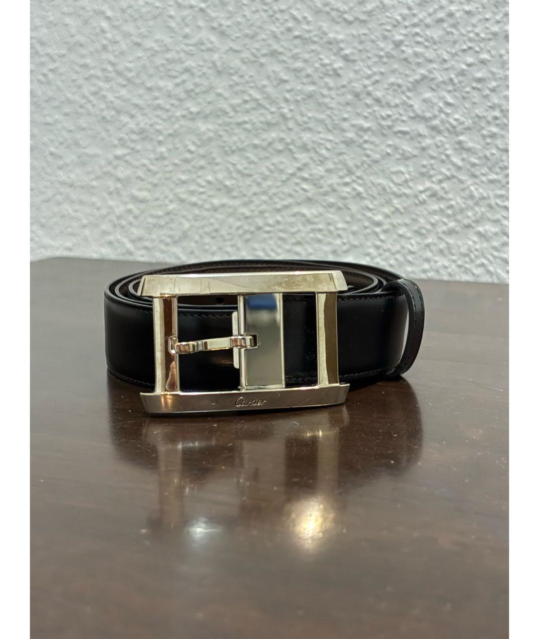 CARTIER Черный кожаный ремень, фото 6