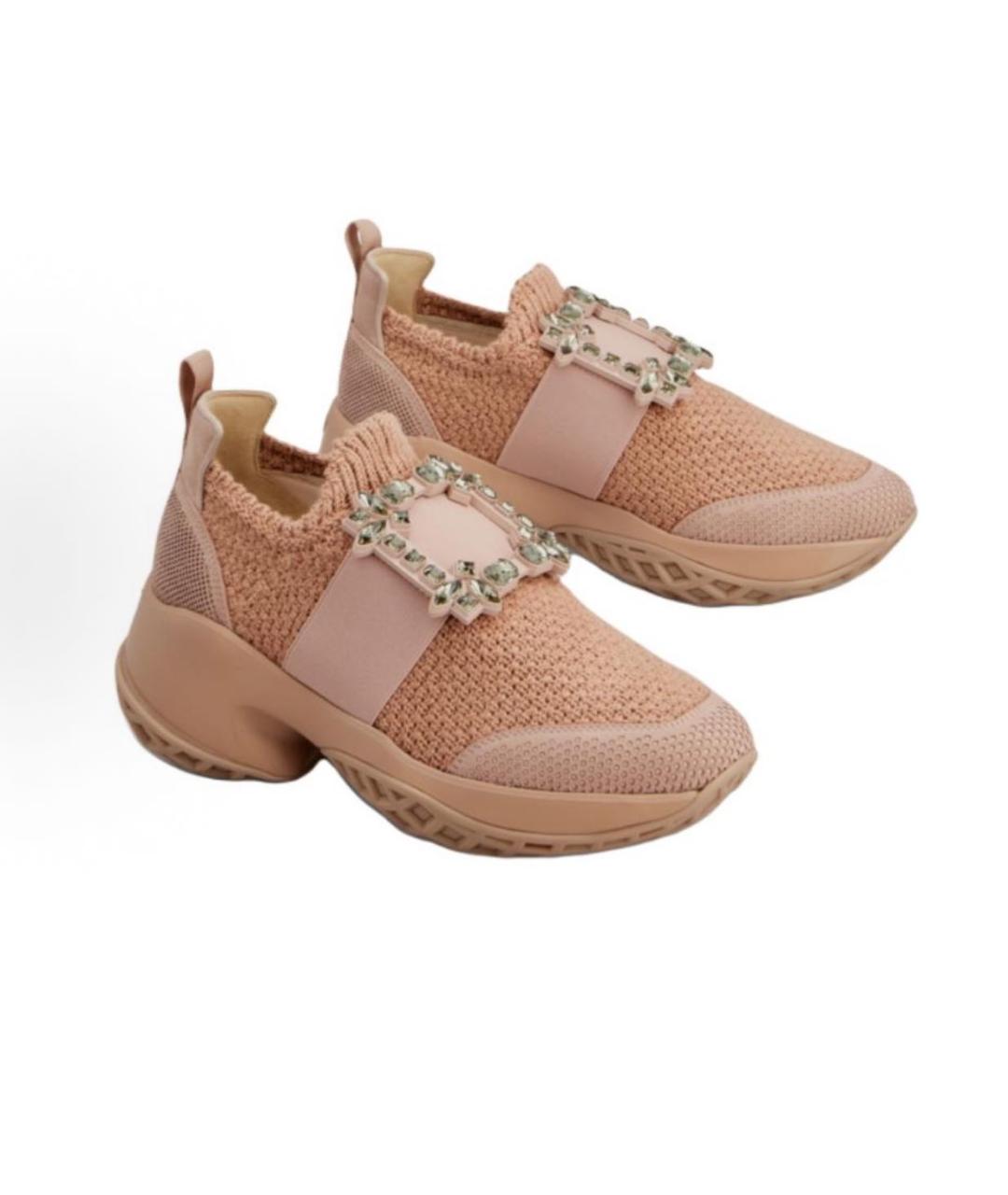 ROGER VIVIER Бежевые текстильные кроссовки, фото 3