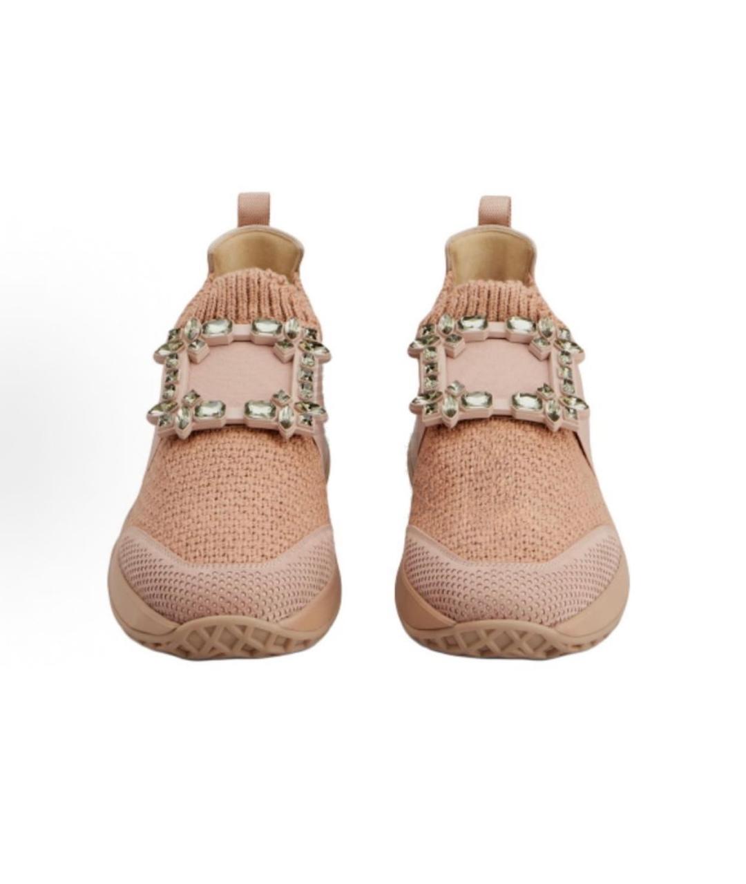 ROGER VIVIER Бежевые текстильные кроссовки, фото 4