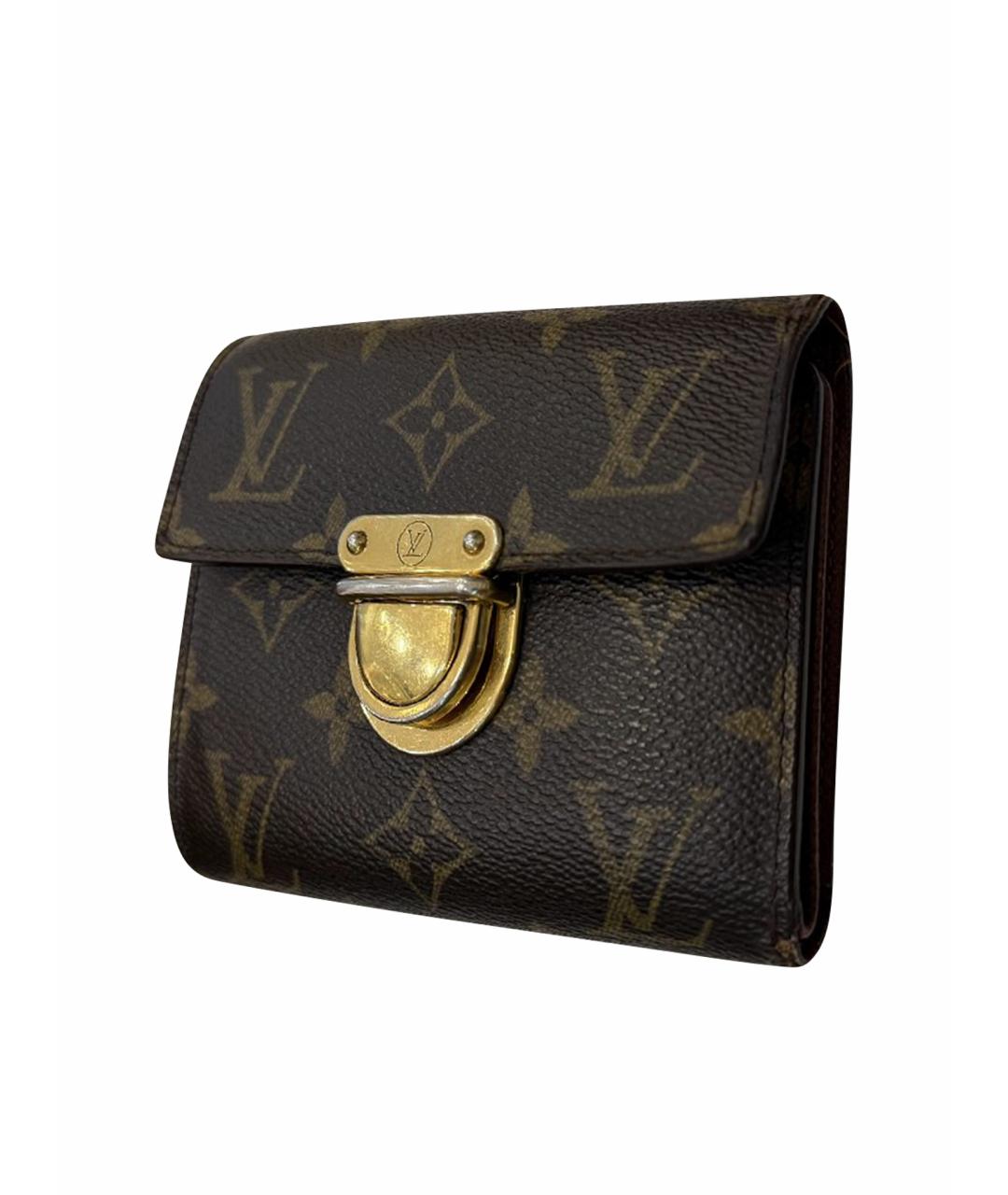LOUIS VUITTON Коричневый кожаный кошелек, фото 1