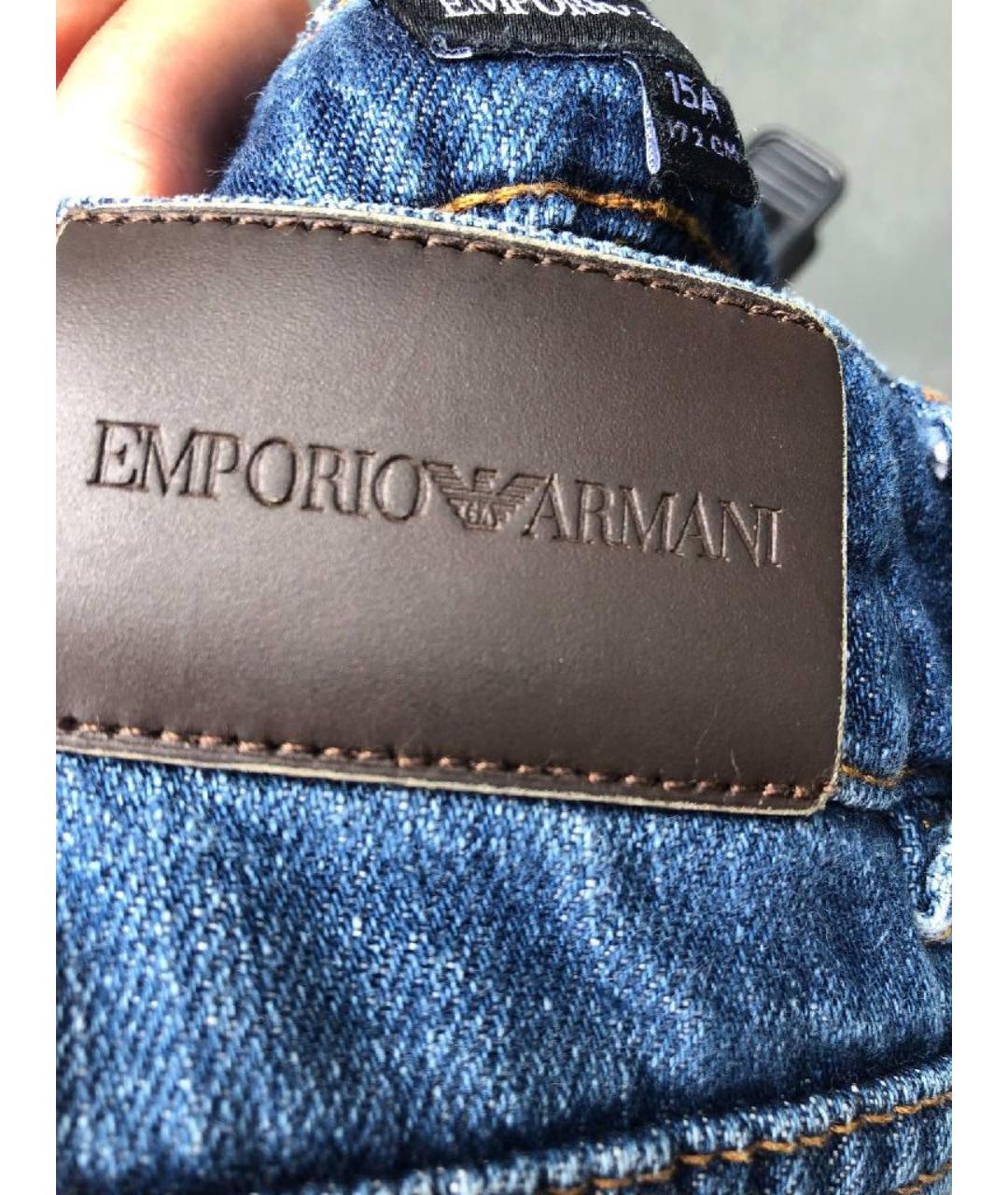 EMPORIO ARMANI Синие хлопковые детские джинсы, фото 5