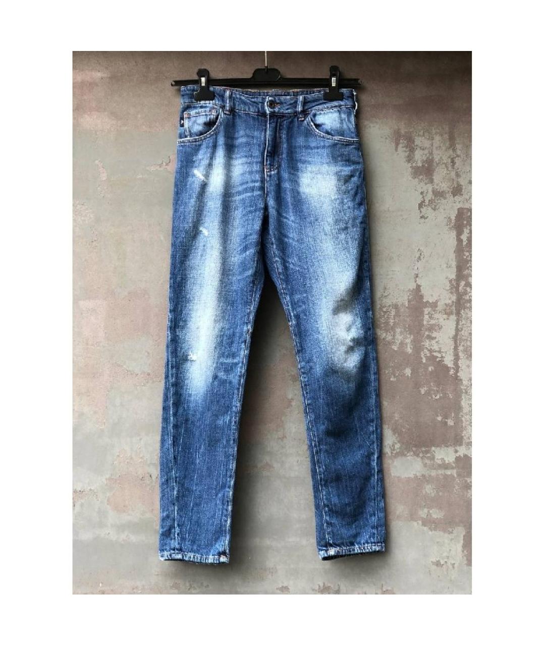 EMPORIO ARMANI Синие хлопковые детские джинсы, фото 8