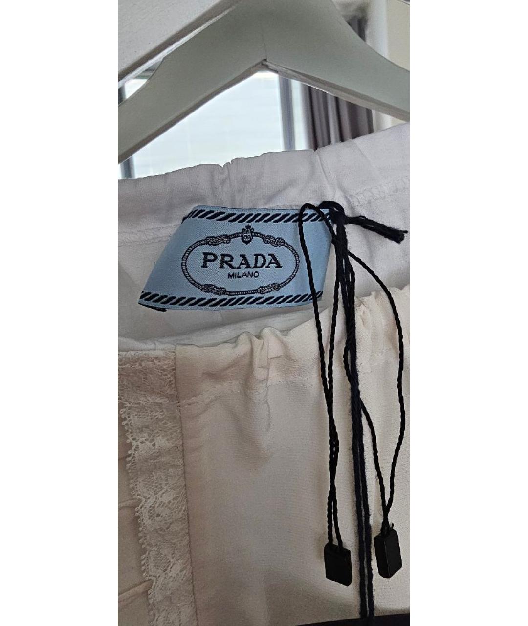 PRADA Белая хлопковая блузы, фото 4