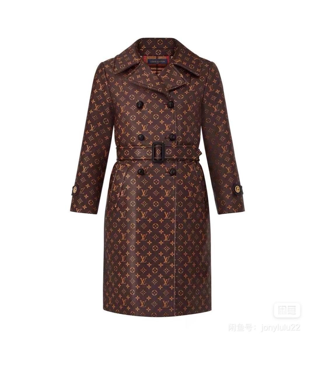 LOUIS VUITTON Коричневое шелковое пальто, фото 6