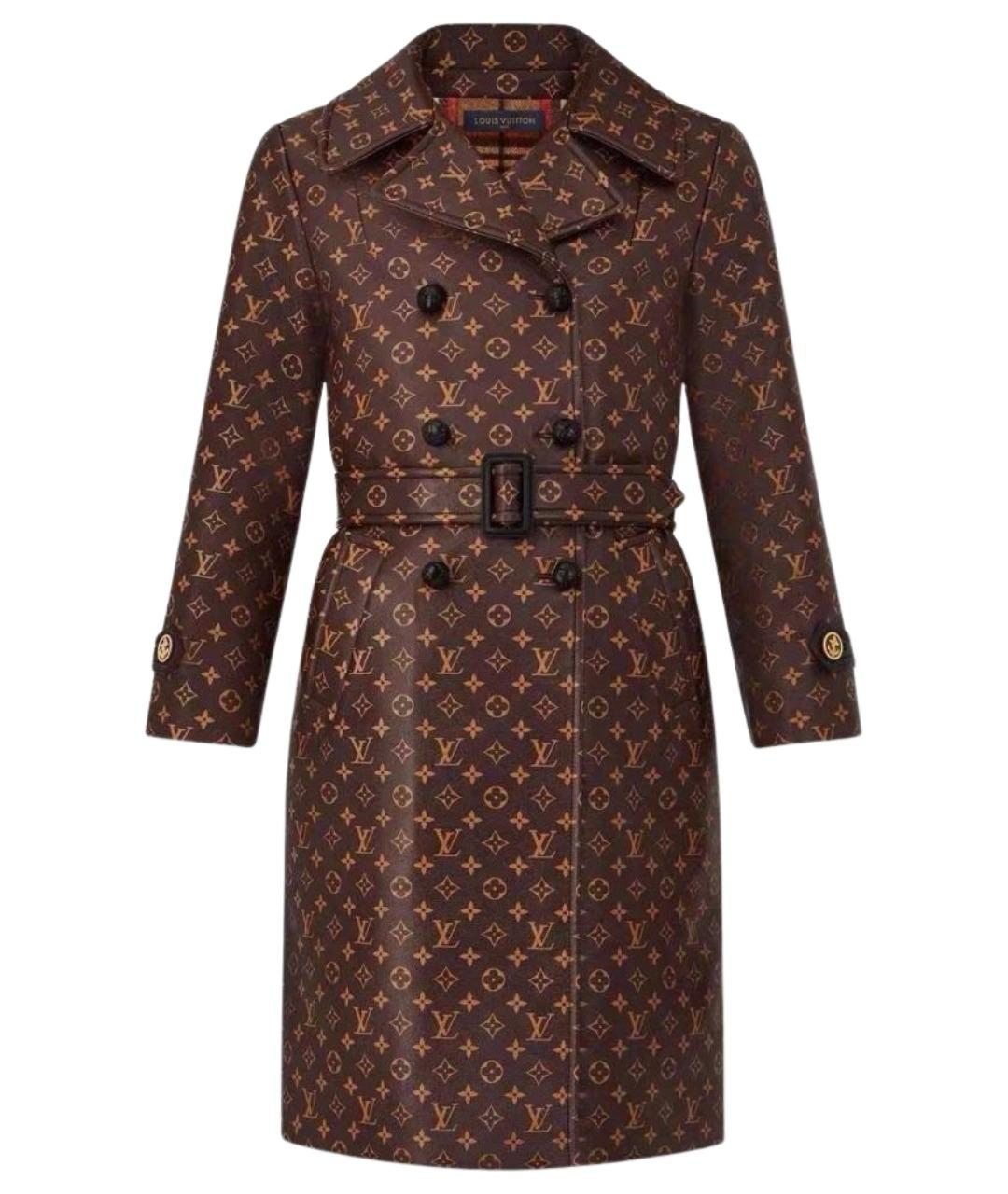 LOUIS VUITTON Коричневое шелковое пальто, фото 1