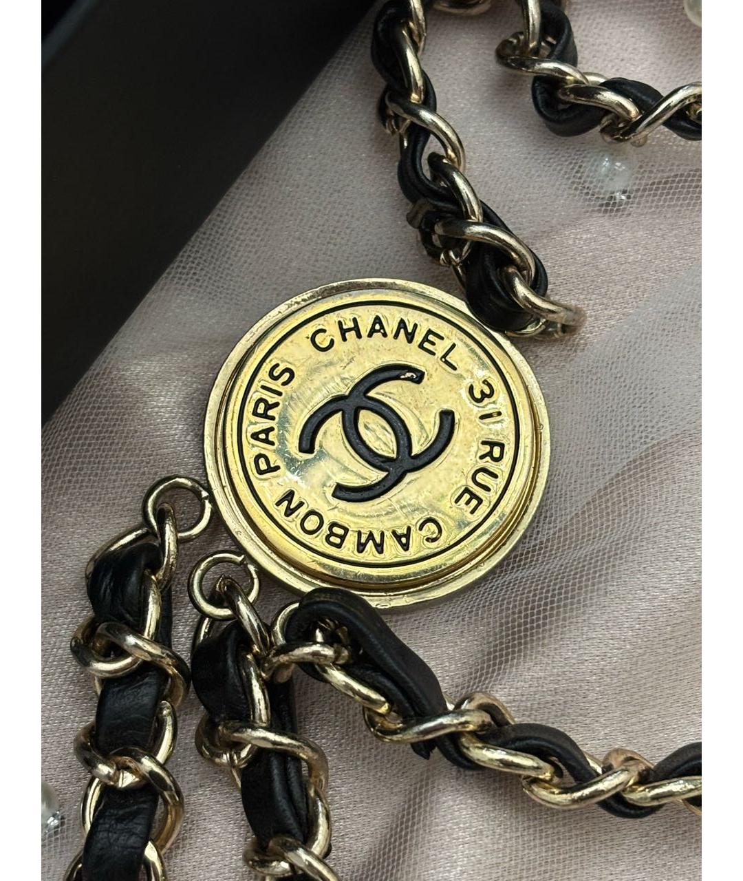 CHANEL Черный кожаный ремень, фото 5