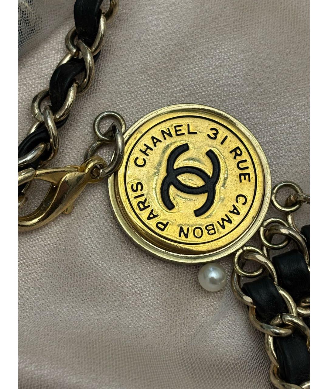 CHANEL Черный кожаный ремень, фото 4