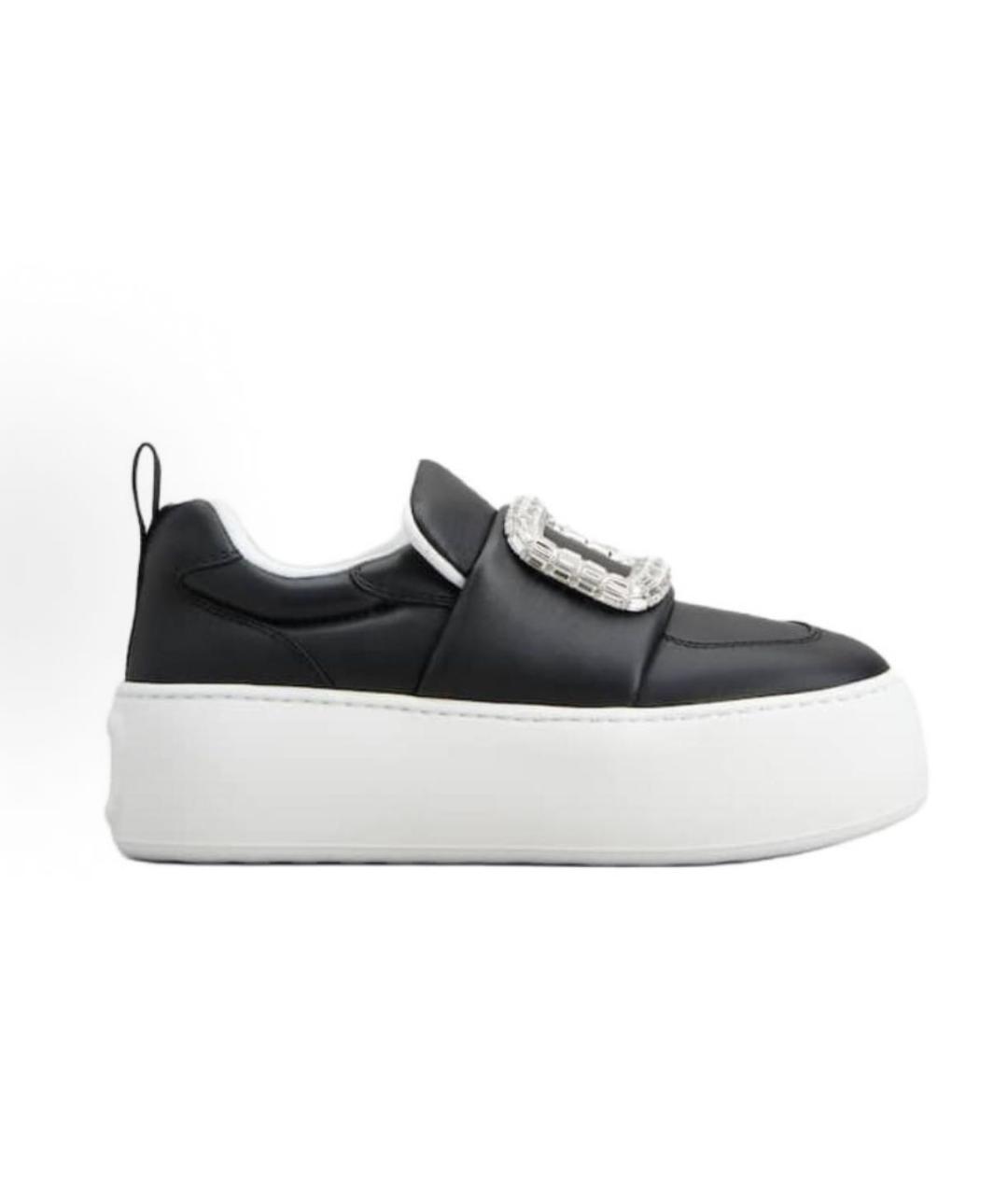 ROGER VIVIER Черные кожаные слипоны, фото 1