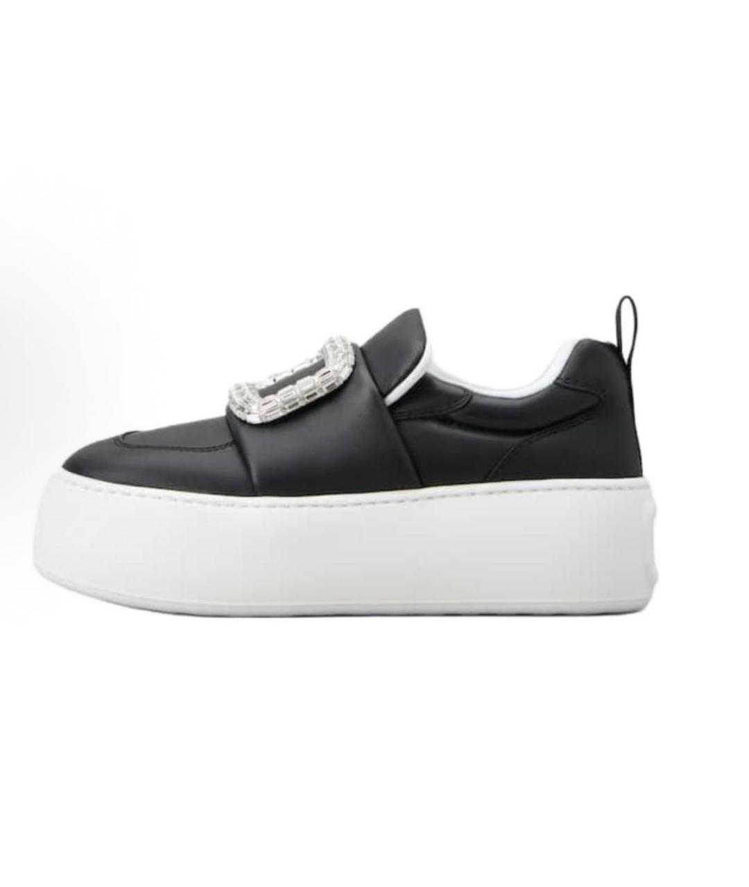ROGER VIVIER Черные кожаные слипоны, фото 2