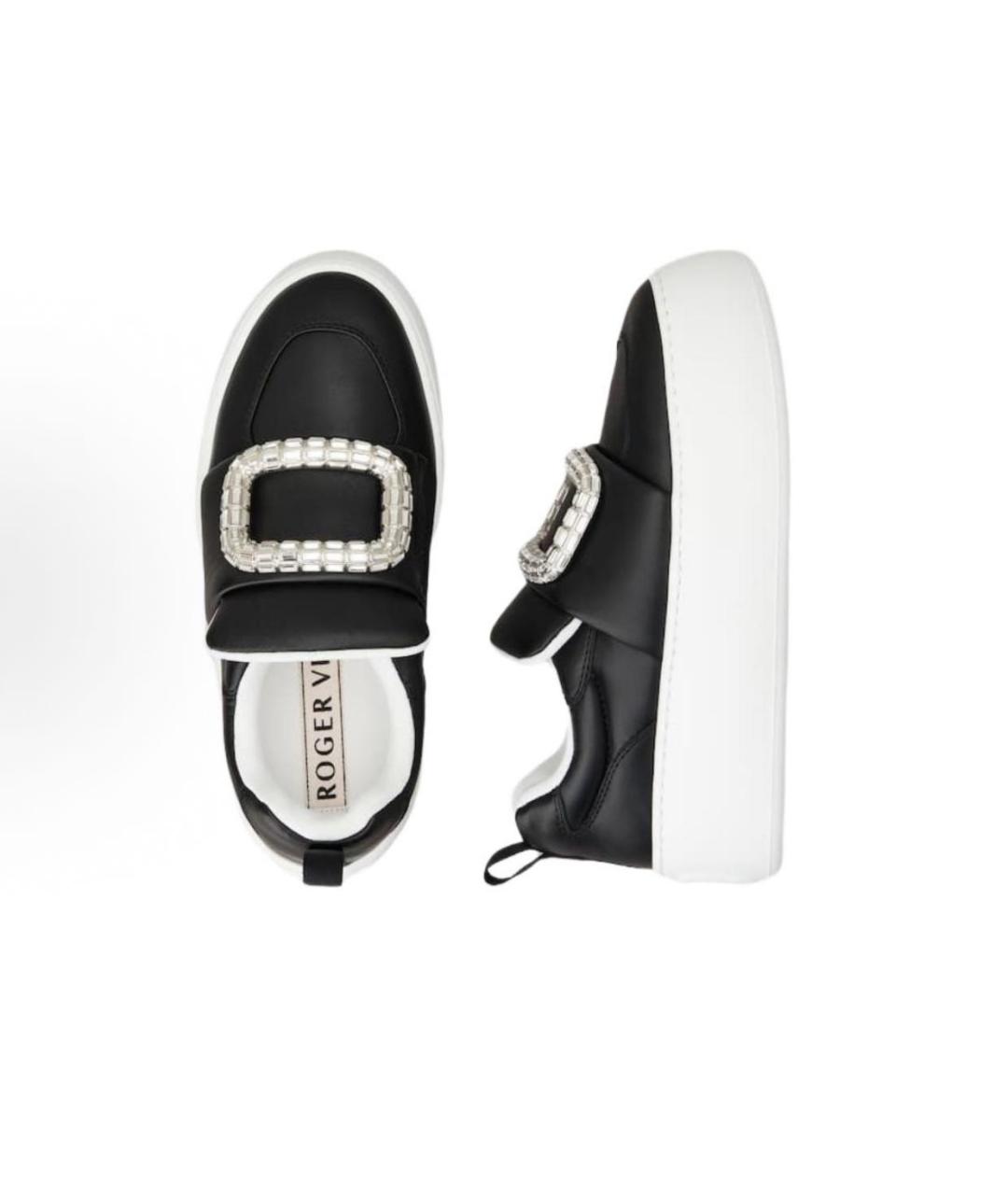 ROGER VIVIER Черные кожаные слипоны, фото 5