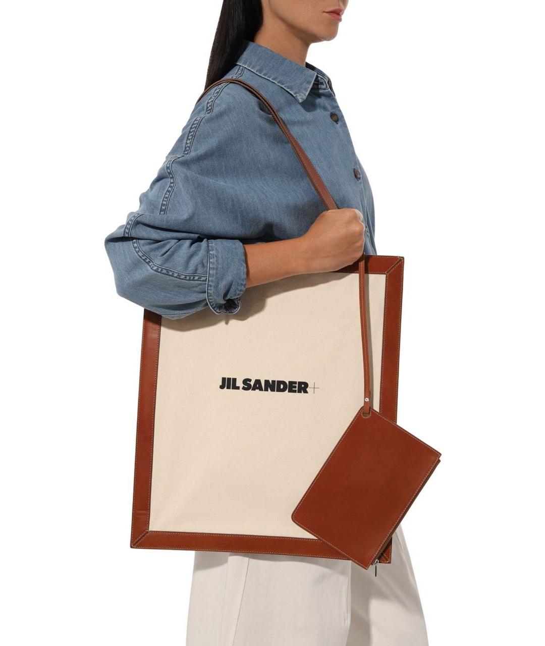 JIL SANDER Бежевая сумка тоут, фото 4