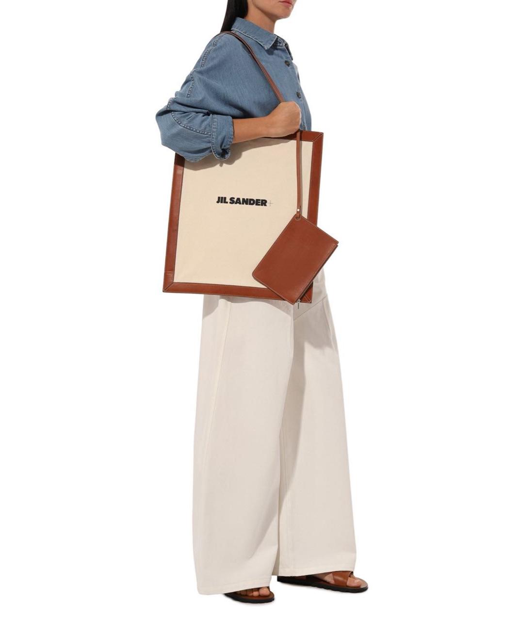 JIL SANDER Бежевая сумка тоут, фото 2