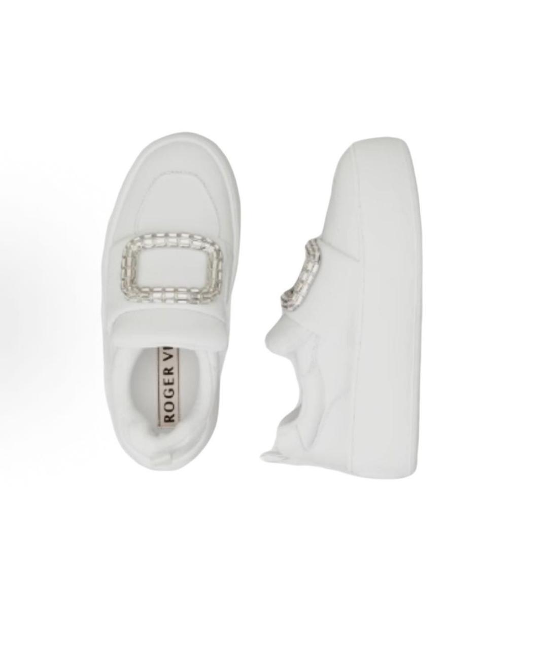 ROGER VIVIER Белые кожаные слипоны, фото 2