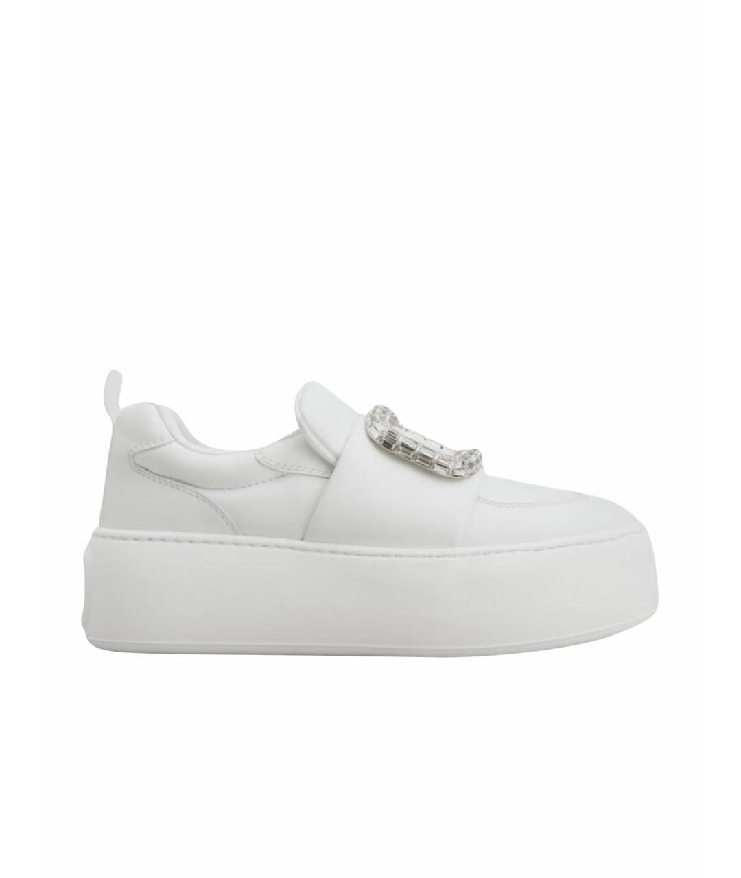 ROGER VIVIER Белые кожаные слипоны, фото 1