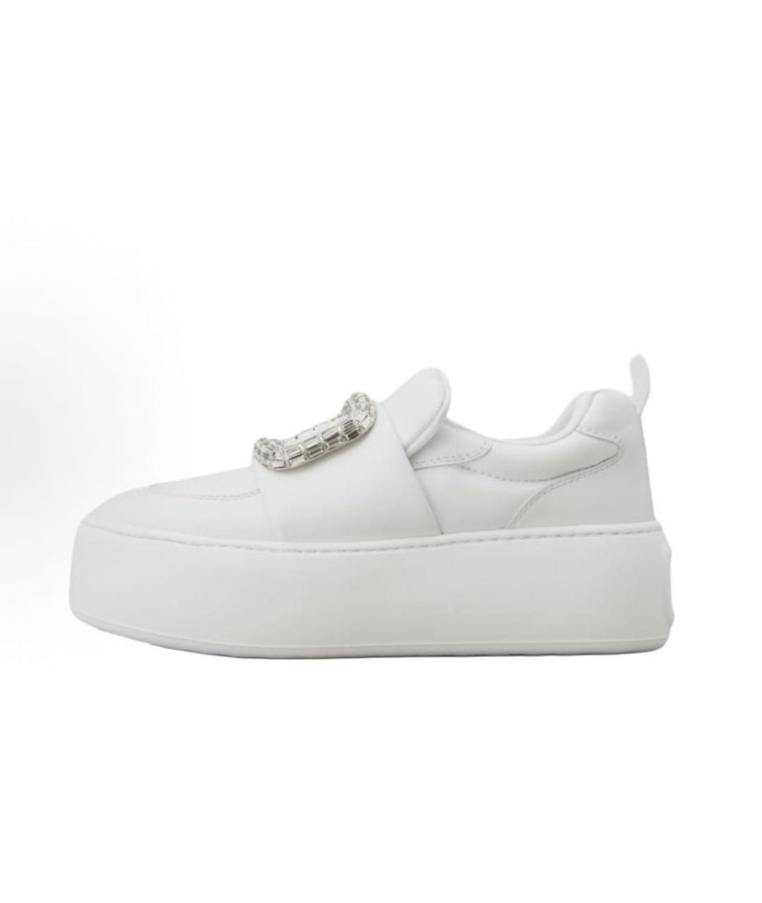 ROGER VIVIER Белые кожаные слипоны, фото 7