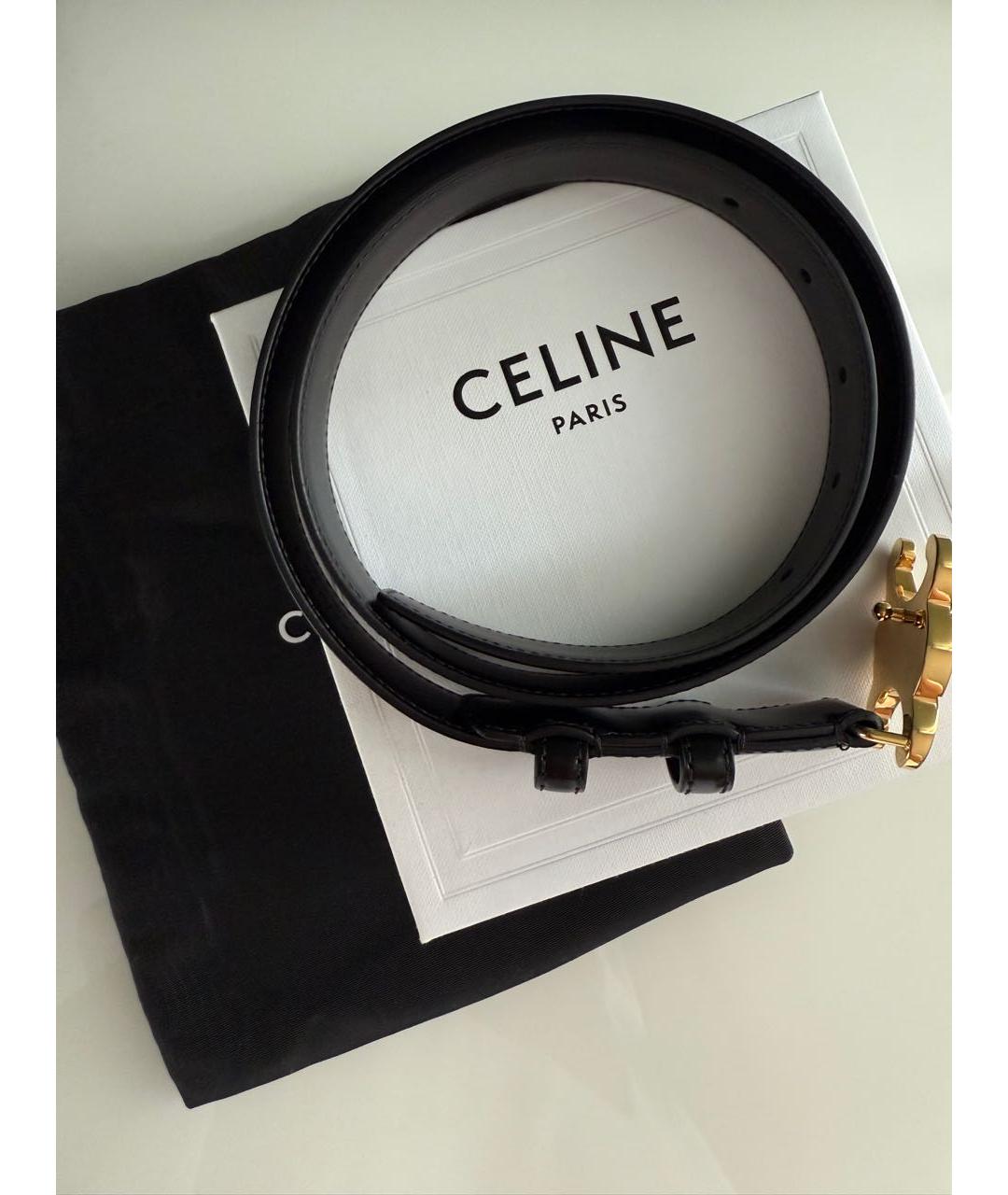 CELINE Черный кожаный ремень, фото 6