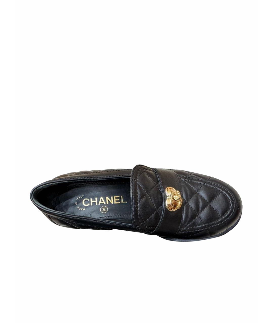 CHANEL Черные кожаные лоферы, фото 8
