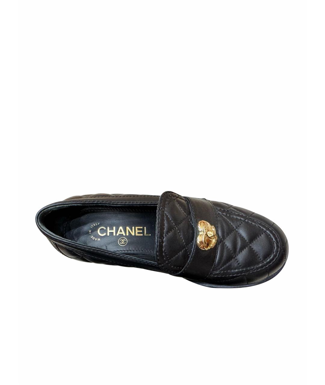 CHANEL Черные кожаные лоферы, фото 1