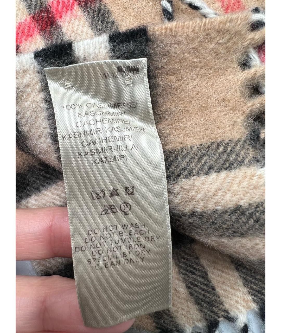 BURBERRY Бежевый кашемировый шарф, фото 8