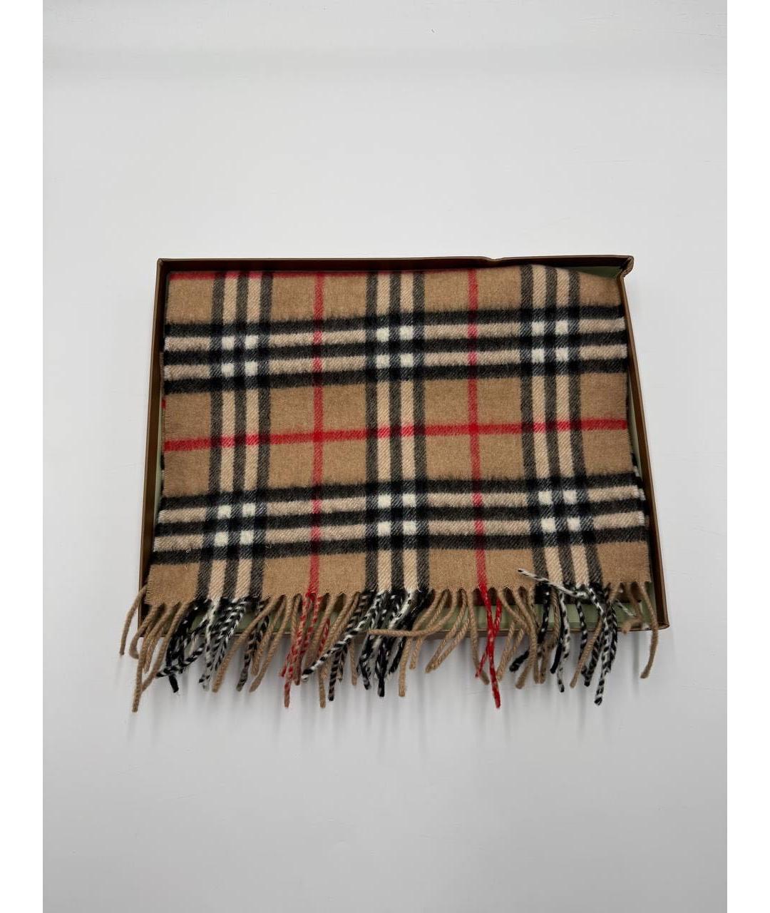 BURBERRY Бежевый кашемировый шарф, фото 5